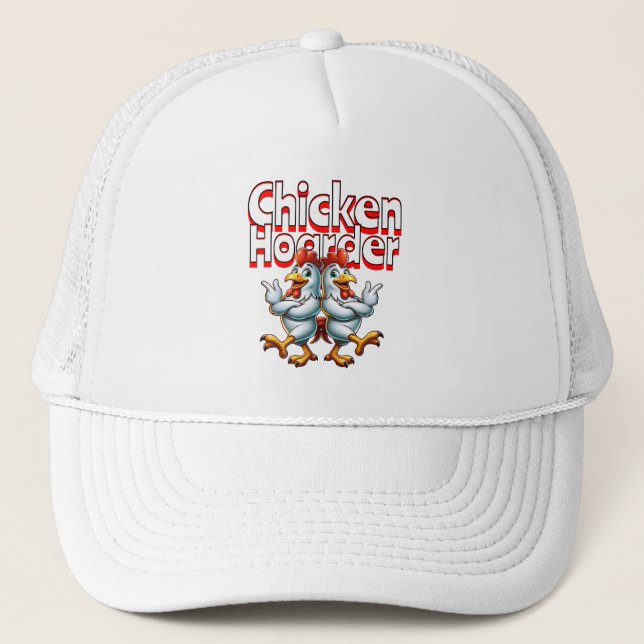 Gorra De Camionero Funny Chicken Hoarder (Anverso)