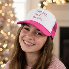 Gorra De Camionero Funny Christmas Better Not Pout Simple Cute 