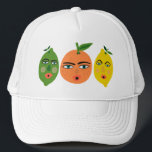 Gorra De Camionero Funny Citrus Fruits Lemon Naranja<br><div class="desc">Empieza la fiesta en este divertido sombrero de camionero con un patrón de fruta. ¡Arte acuarela sólo para ti! Revisa mi tienda para más diseños!</div>