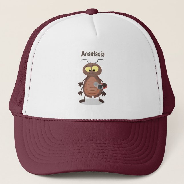 Gorra De Camionero Funny cute cockroach cartoon character (Anverso)