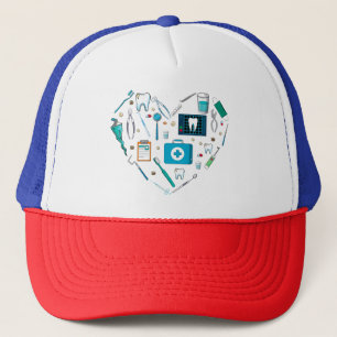 Gorra De Camionero Funny Dental Dentist Tool Heart