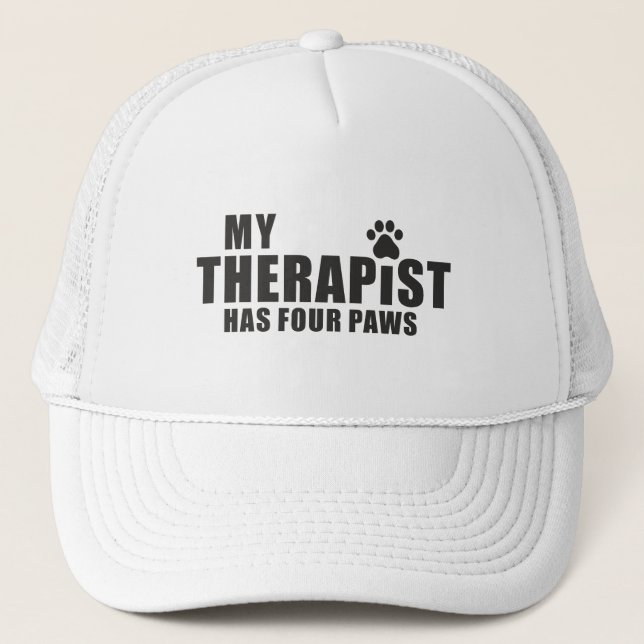 Gorra De Camionero Funny Dog Mom Dad Gift! My Therapist Has Four Paws (Anverso)