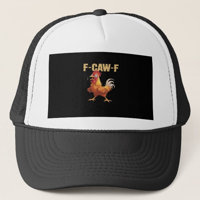 Gorra De Camionero Funny F-Caw-F Chicken Retro Style (Anverso)