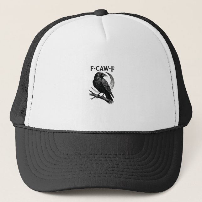 Gorra De Camionero Funny F-Caw-F Crow Retro Graphic (Anverso)