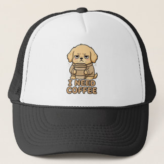 Gorra De Camionero Funny Grumpy Dog I Need Coffee Hoodie - Cute Coffe