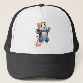 Gorra De Camionero Funny Jetpack Hamster Cap | Cartoon Animal Hat