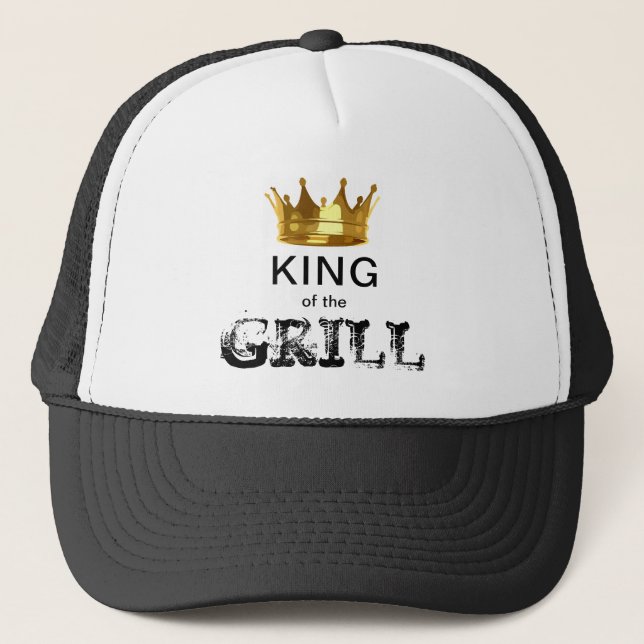 Gorra De Camionero Funny King of the Grill BBQ Lover Mens (Anverso)