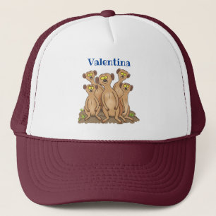 Gorra De Camionero Funny meerkat ilustracion personalizado familiar