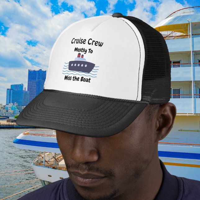 Gorra De Camionero Funny Miss the Boat Black Personalize (personalize with your own words)