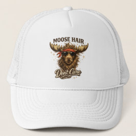 Gorra De Camionero Funny Moose Hair Dont Care Illustration