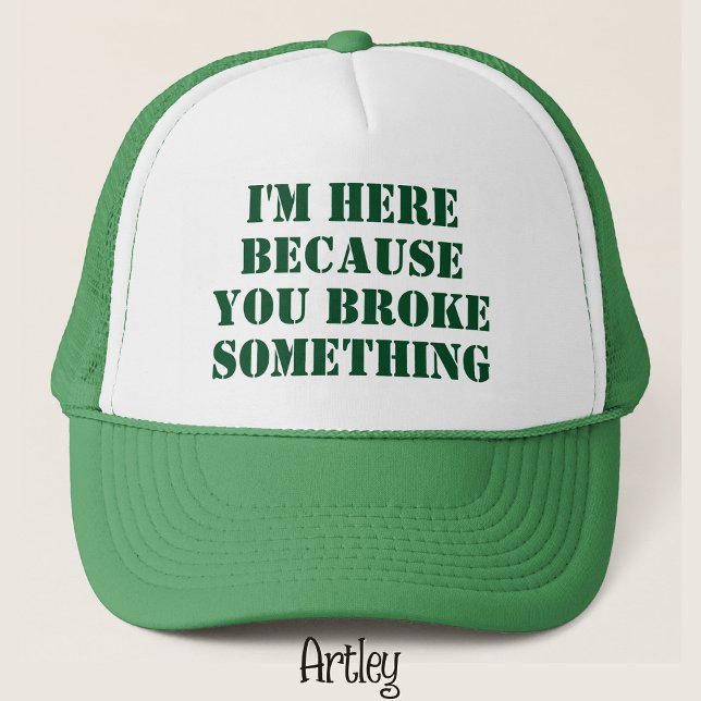 Gorra De Camionero Funny Phrase Handyman Dad Joke Green (Subido por el creador)