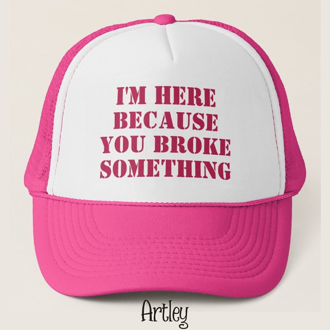 Gorra De Camionero Funny Phrase Handyman Dad Joke Pink (Subido por el creador)