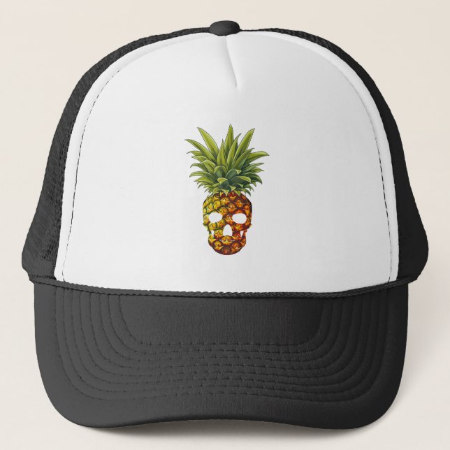 Gorra De Camionero Funny Piña Fruit Skull (Anverso)