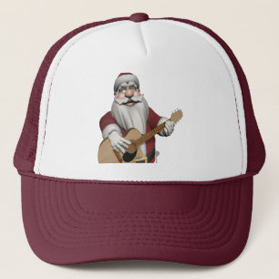 Gorra De Camionero Funny Santa Claus toca guitarra acústica