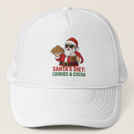 Gorra De Camionero Funny Santa Mug – Santa’s Diet: Cookies & Cocoa