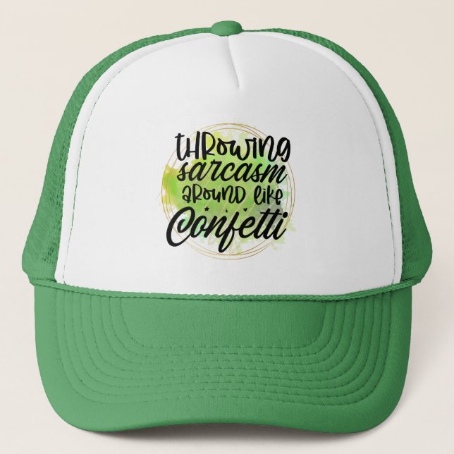 Gorra De Camionero Funny sarcasm word art confetti (Anverso)