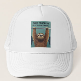 Gorra De Camionero Funny Sloth Gym Motivation Poster - Slow Progress 