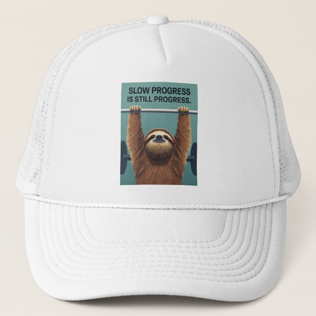 Gorra De Camionero Funny Sloth Gym Motivation Poster - Slow Progress  (Anverso)