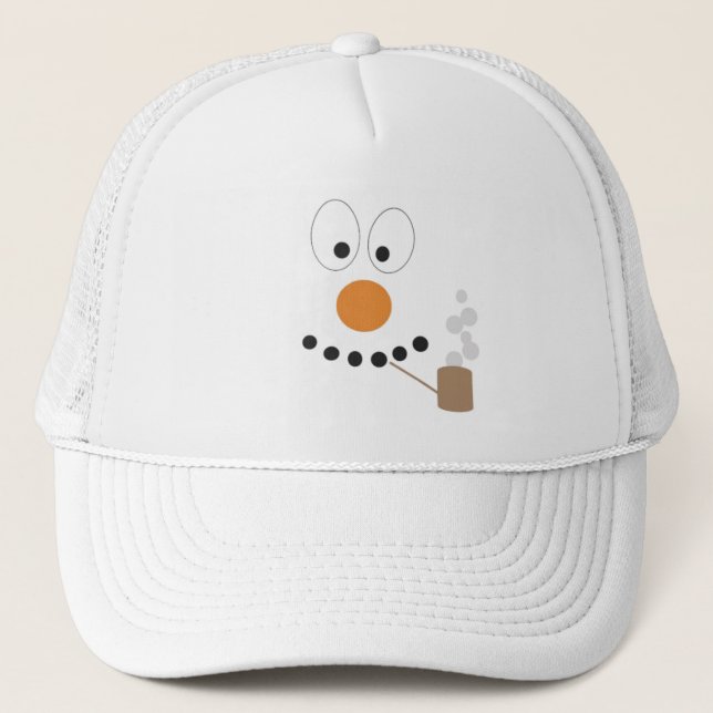 Gorra De Camionero Funny Snowman Face Cute Personalizado (Anverso)
