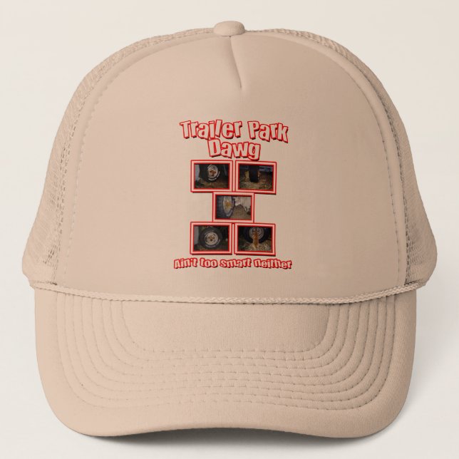 Gorra De Camionero Funny Trailer Park Dawg Red (Anverso)