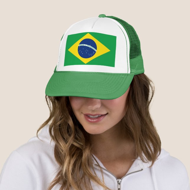 Gorra De Camionero Fútbol Brasil 2022 con bandera (In situ)