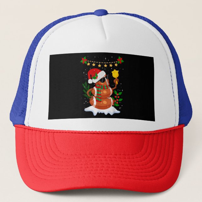 Gorra De Camionero Fútbol Snowman Santa Hat Feliz Navidad (Anverso)