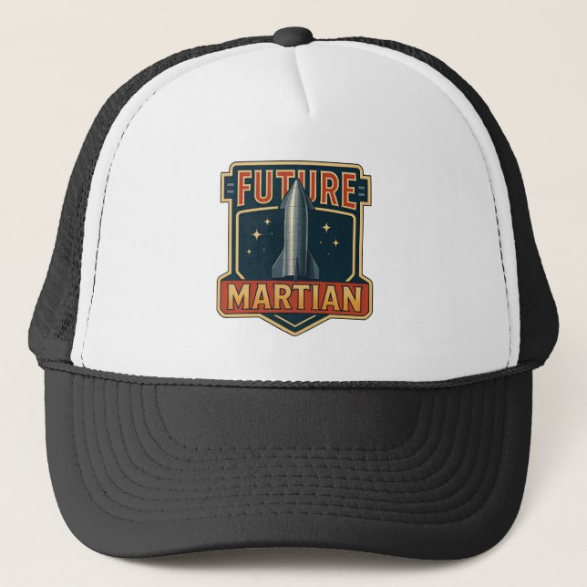 Gorra De Camionero Futura camiseta básica marciana negra (Anverso)