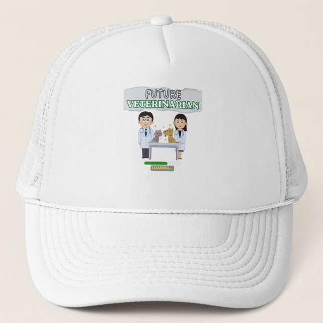 Gorra De Camionero Future Veterinarian Loading – Vet Student Design (Anverso)