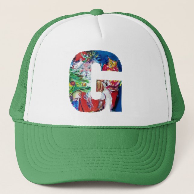 GORRA DE CAMIONERO G LETRA / SANTA CON NAVIDAD ÁRBOL MONOGRAMA (Anverso)