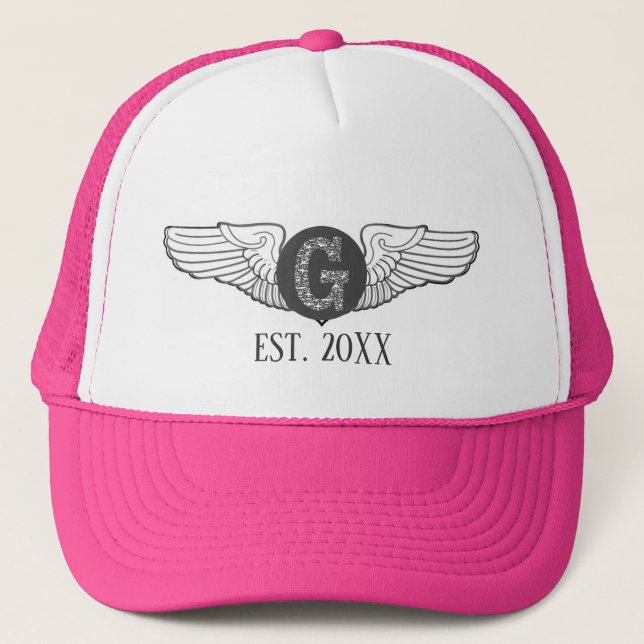 Gorra De Camionero G Personalized Monogram Aviation Pilot Wings (Anverso)