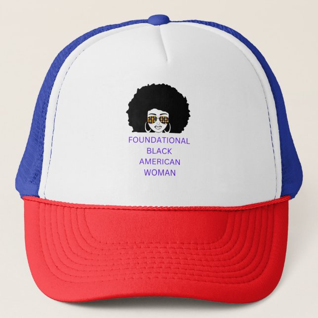 Gorra De Camionero Gafas Afro Foundational Black American (Anverso)