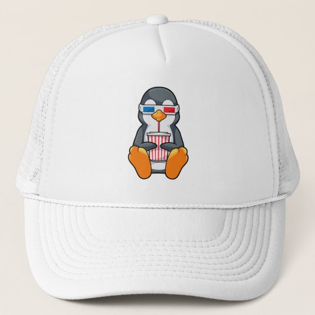 Gorra De Camionero Gafas de cine pingüino Taza de bebida (Anverso)