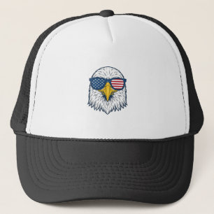 Gorra De Camionero Gafas de sol águila patriótica diseño vectorial vi