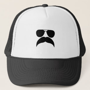 Gorra De Camionero Gafas de sol con bigote - Elegir color de fondo