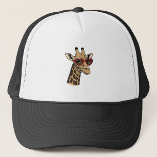 Gorra De Camionero Gafas de sol con diseño de corazón de jirafa graba