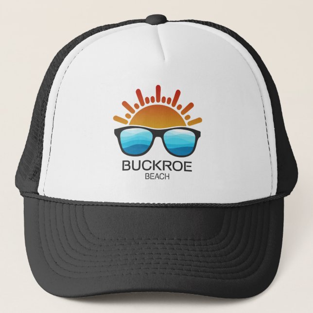 Gorra De Camionero Gafas de sol de Buckroe Beach Virginia (Anverso)