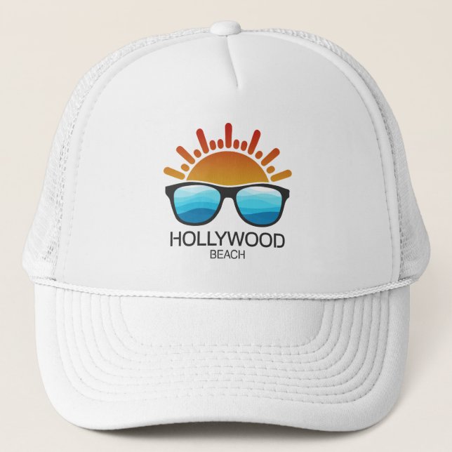 Gorra De Camionero Gafas de sol de Hollywood Beach Florida (Anverso)
