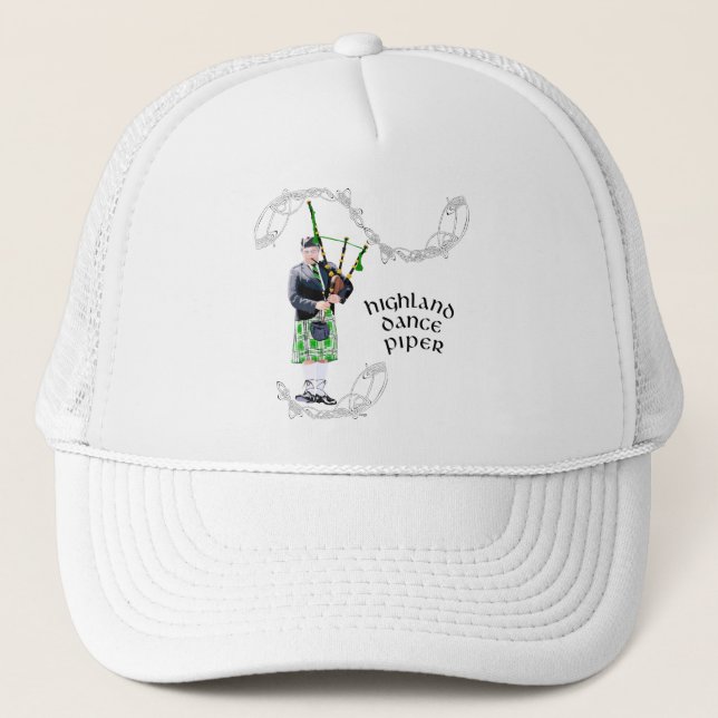 Gorra De Camionero Gaitero Gentleman con Kilt Verde (Anverso)