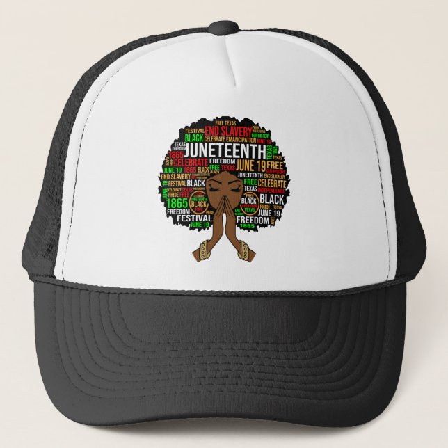 Gorra De Camionero Gal Melanin de Sista Negro Mujer Junetdecia Reina (Anverso)