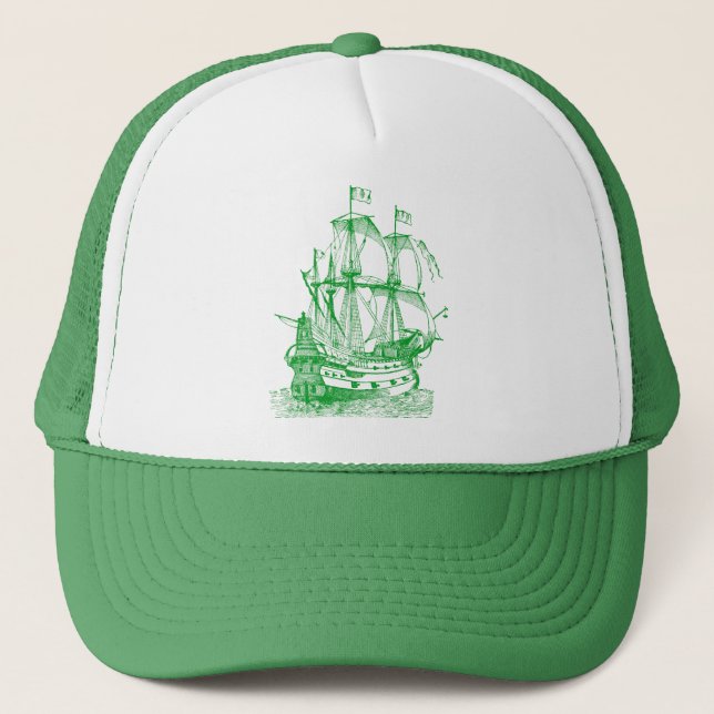 Gorra De Camionero Gallión - Verde de hierba (Anverso)