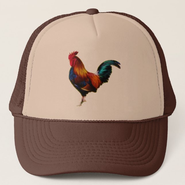Gorra De Camionero Gallo de la Leghorn de Fractalius (Anverso)
