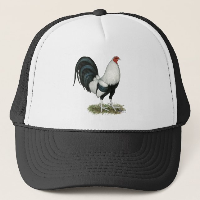 Gorra De Camionero Gallo de pelea de plata de Duckwing (Anverso)