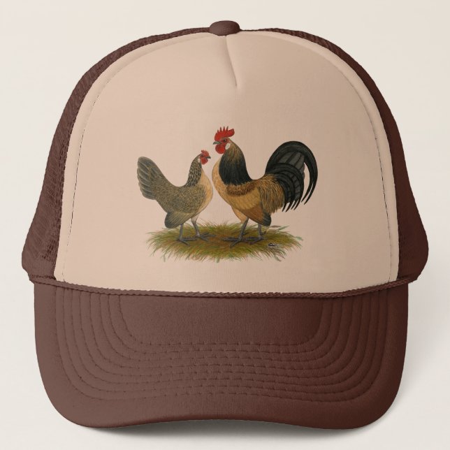 Gorra De Camionero Gallo holandés:  Codornices azules (Anverso)