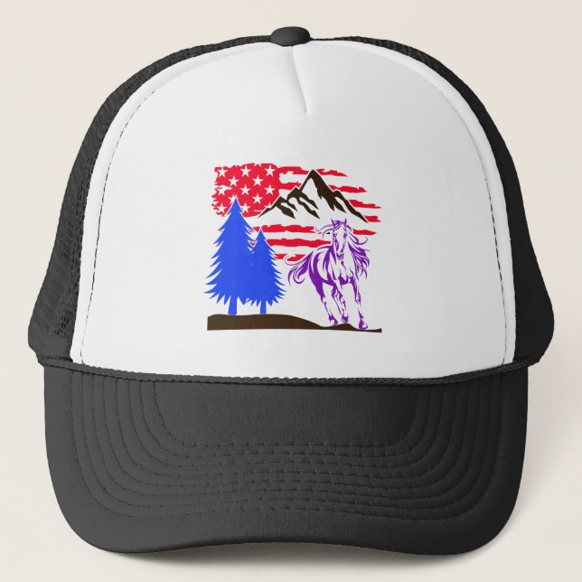 Gorra De Camionero Gallopaje de Caballo de Montaña Salvaje (Anverso)