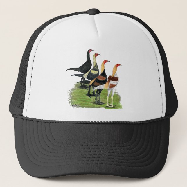 Gorra De Camionero Gallos de Juego Modernos (Anverso)