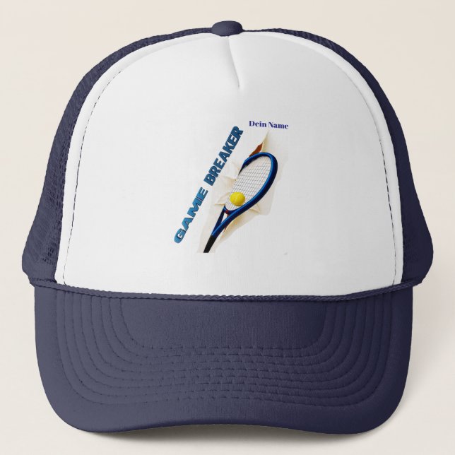 Gorra De Camionero Game Breaker Tennismotiv  Dein Name auf der Mütze  (Anverso)