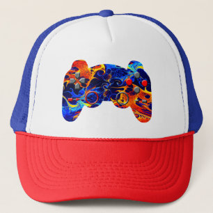 GORRA DE CAMIONERO GAMER COLORIDO NEÓN ABSTRACTO PINTURA