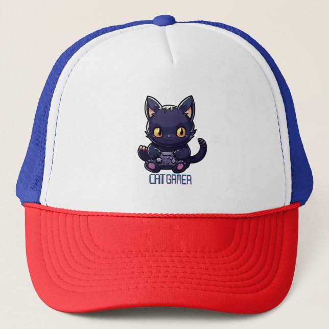 Gorra De Camionero Gamer de gatos (Anverso)