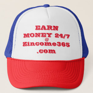 Gorra De Camionero GANAR DINERO 24/7 @ Zincome365.com Cap