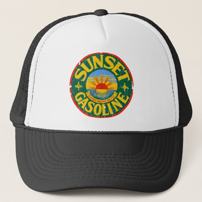 Gorra De Camionero Gasolina de la puesta del sol (Anverso)